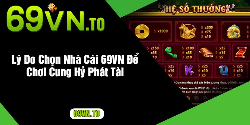 Lý Do Chọn Nhà Cái 69VN Để Chơi Cung Hỷ Phát Tài