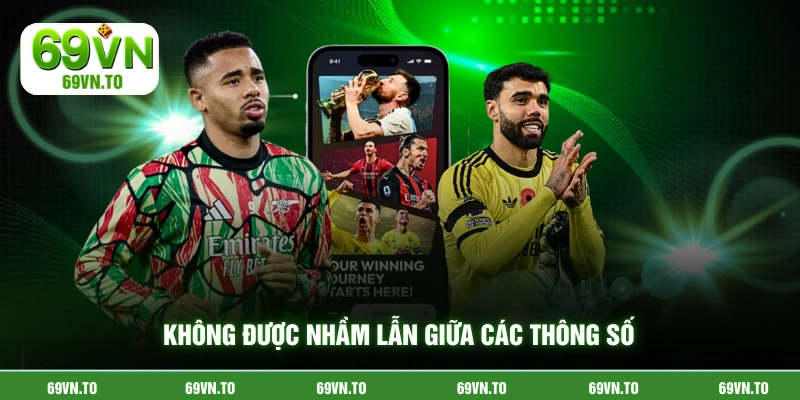 Không được nhầm lẫn giữa các thông số